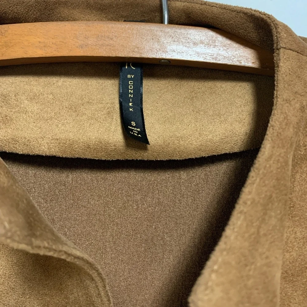 IC Collection Brown Faux Suede Women's Jacket Size S - Picture 2 of 5